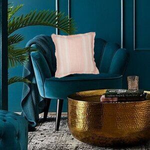 SET of 2 - Soft Coral Pink Striped Large Throw Pillow NEW NWT